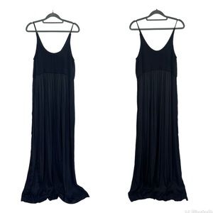 Zara Black Pleated Empire Waist Maxidress size Small Fairy Whimsigoth